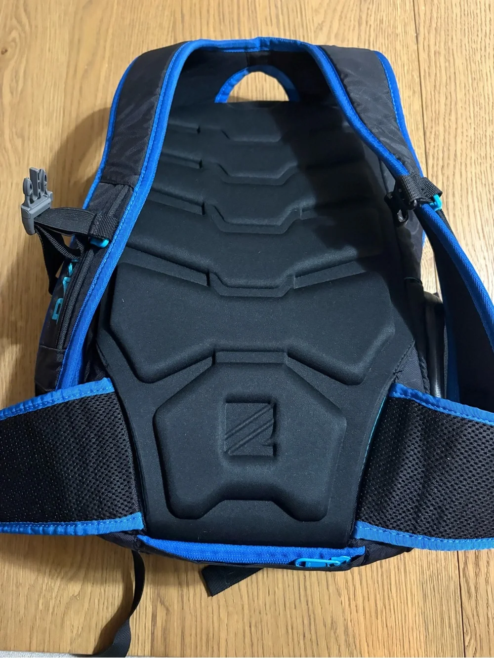 Dakine Black Backpack with Bright Blue Accents